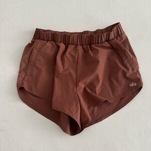 ALO Yoga Brown Athletic Shorts with Elastic Waistband